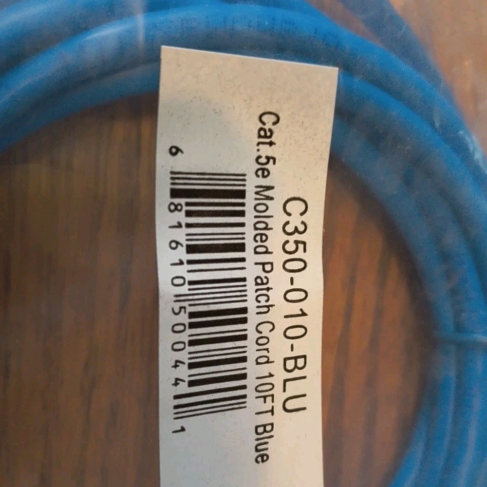 Blue Cat5e Ethernet Cable 10FT